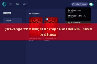 (scavengers怎么联机) 探究Schiphalast联机攻略，轻松解决联机难题