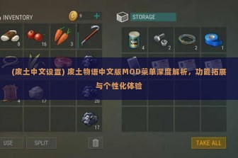 (废土中文设置) 废土物语中文版MOD菜单深度解析，功能拓展与个性化体验